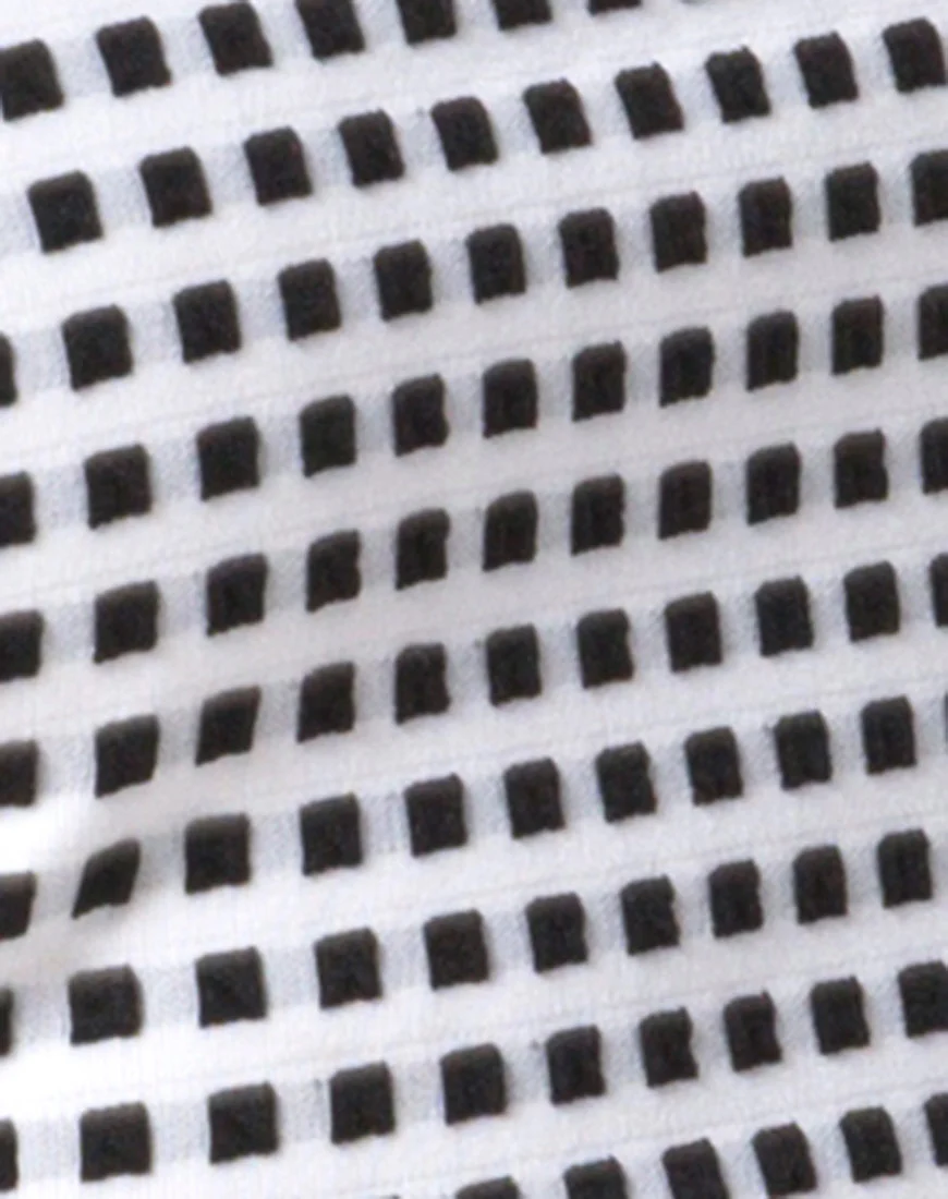 Zaida Skirt in Gingham Ivory Black - Image 5