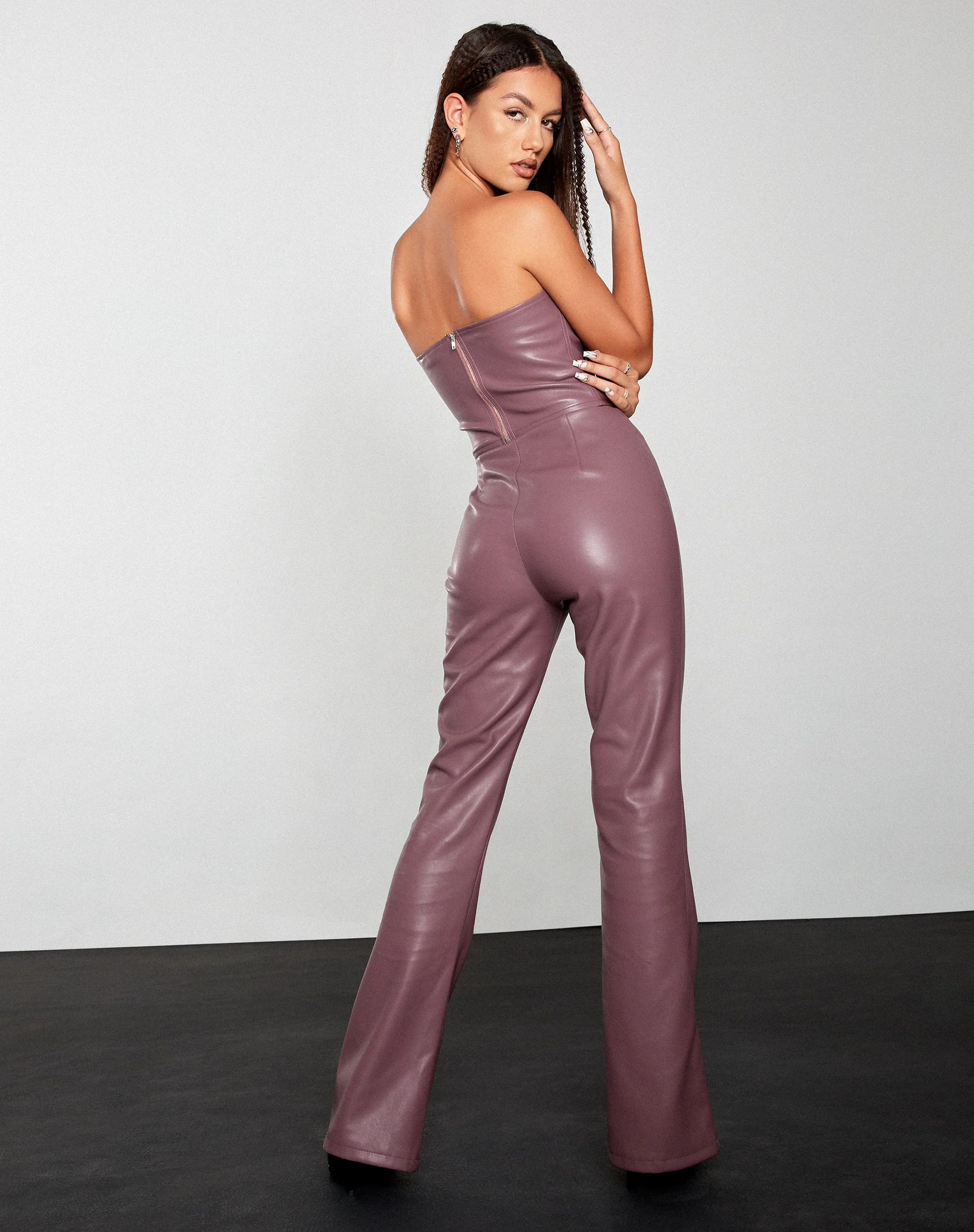 Zalor Flare Trouser in Pu Purple - Image 5