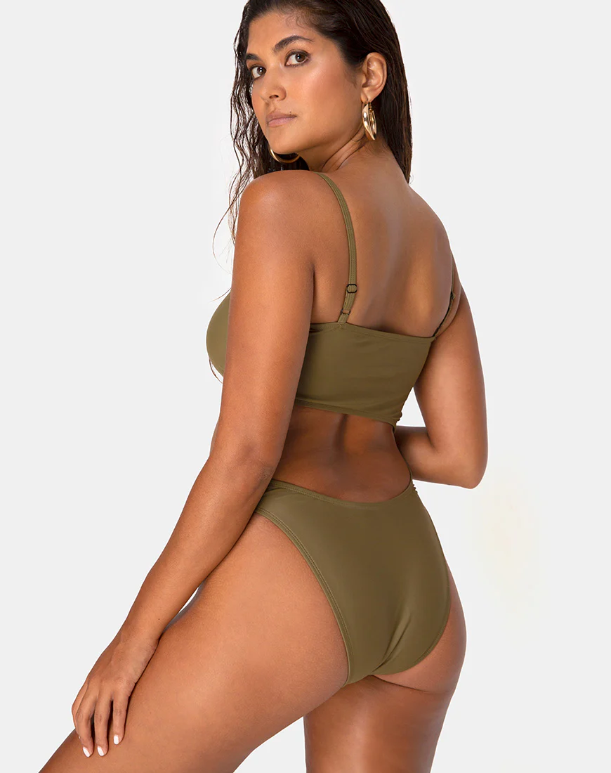Zamia Swimsuit in Matte Khaki - Image 2
