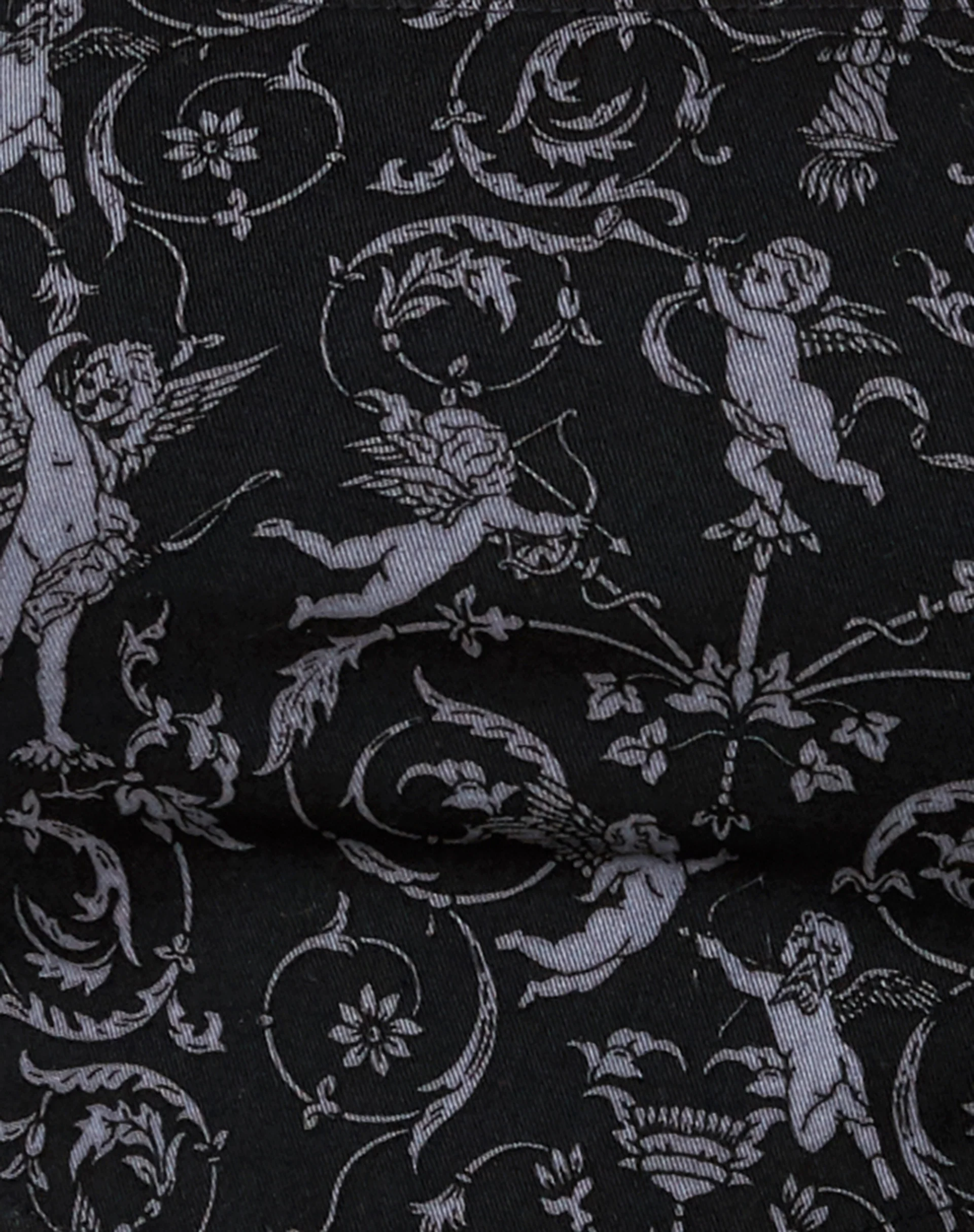 Zana Corset Top in Baroque Cherub Black and Grey - Image 5
