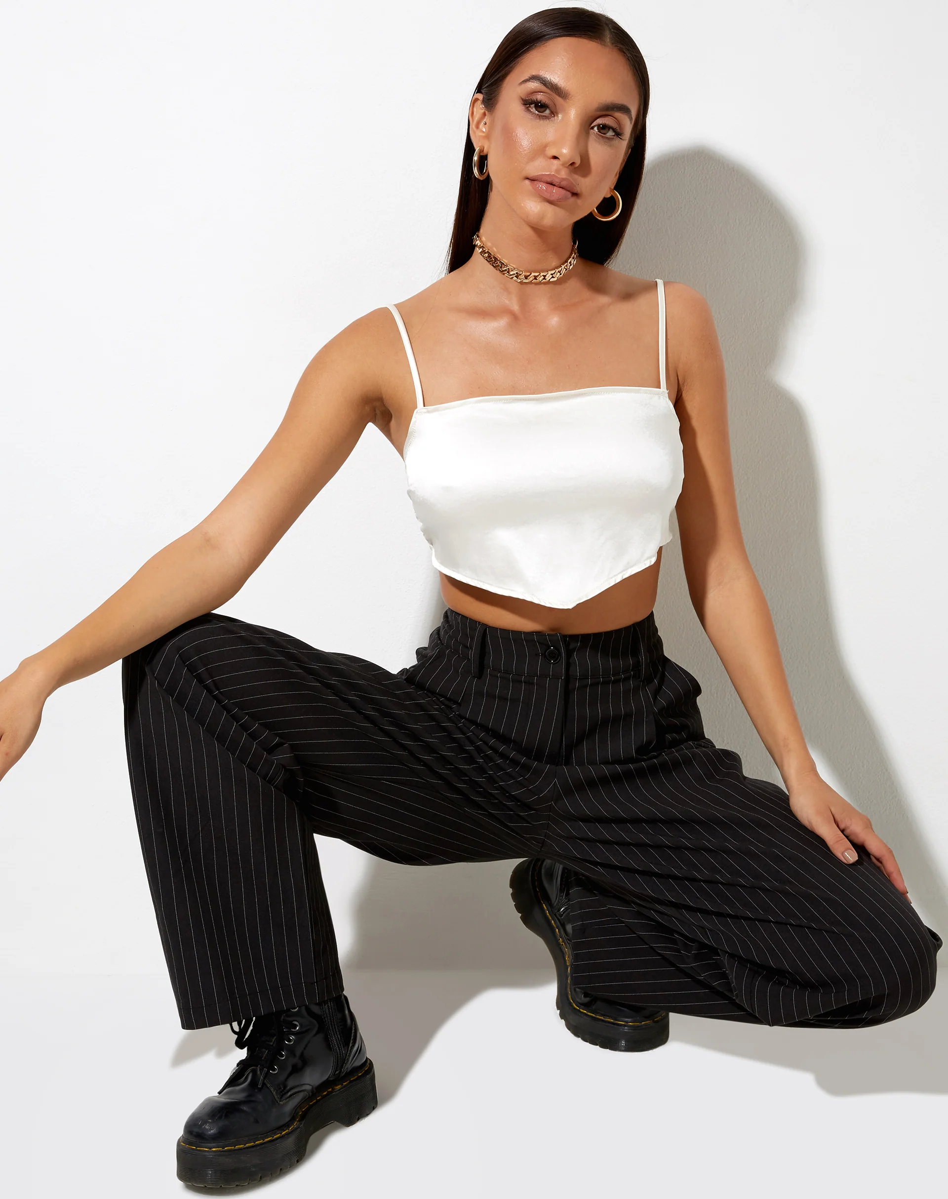 Zashe Cami Top in Satin Ivory - Image 2