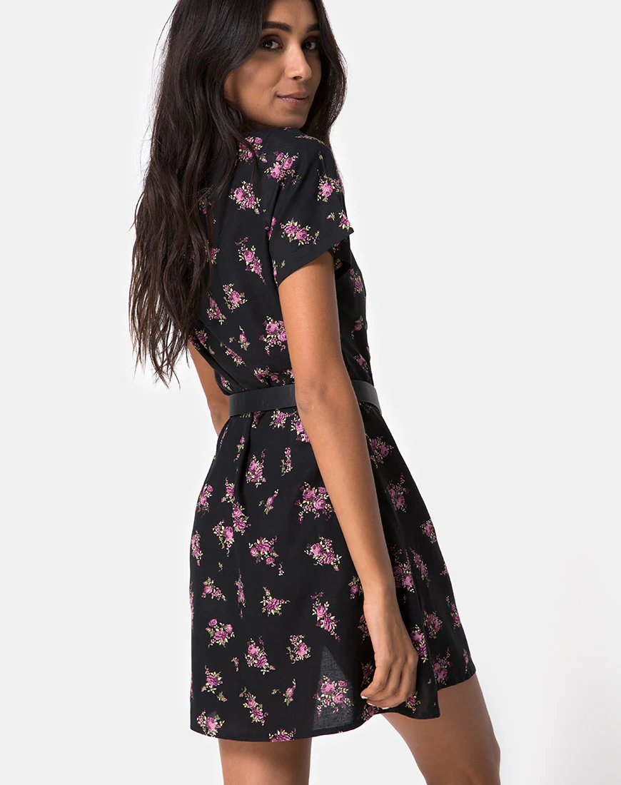 Zavacca Mini Dress in Sohey Rose Black - Image 2
