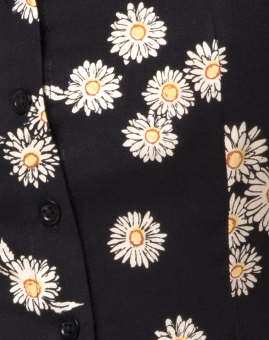 Zavacca Tea Dress in Grunge Daisy Floral - Image 6