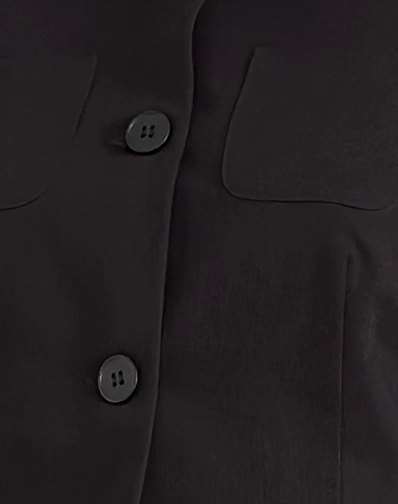 Zaviya Cropped Jacket in Black - Image 5