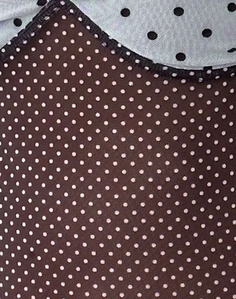 Zeina Cami Top in Blue Black Basic Polka - Image 5