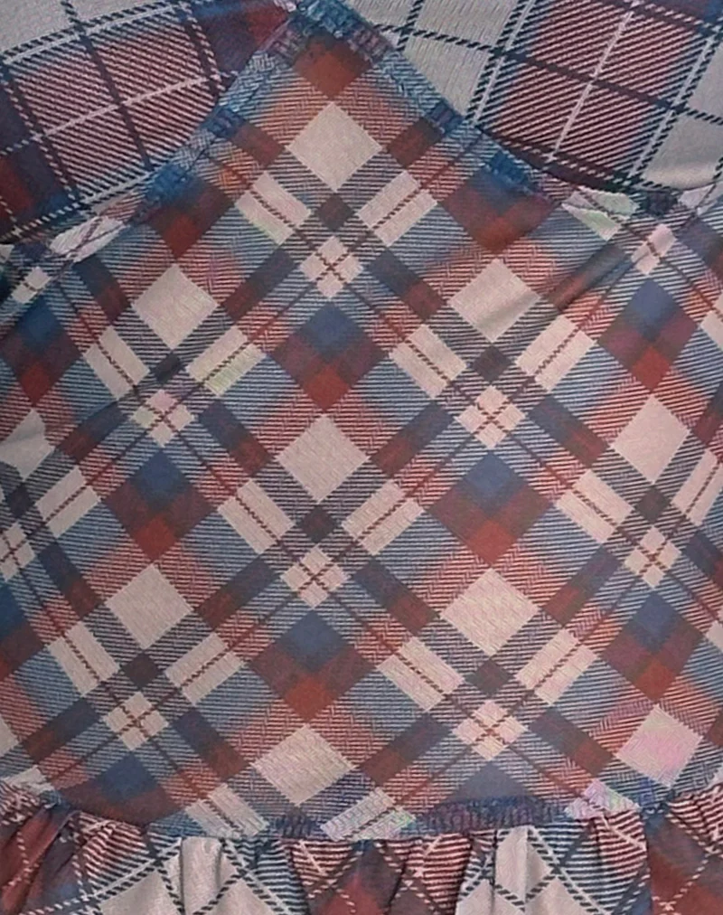 Zeina Cami Top in Diagonal Check Navy - Image 6