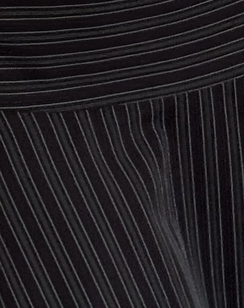 Zelian Mini Skirt in Pinstripe Black - Image 5