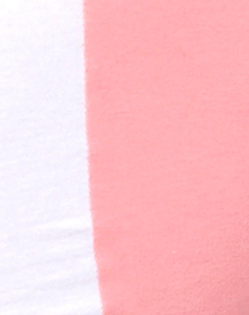 Zena Bodycon Dress in Pale Pink with White Stripe - Image 6