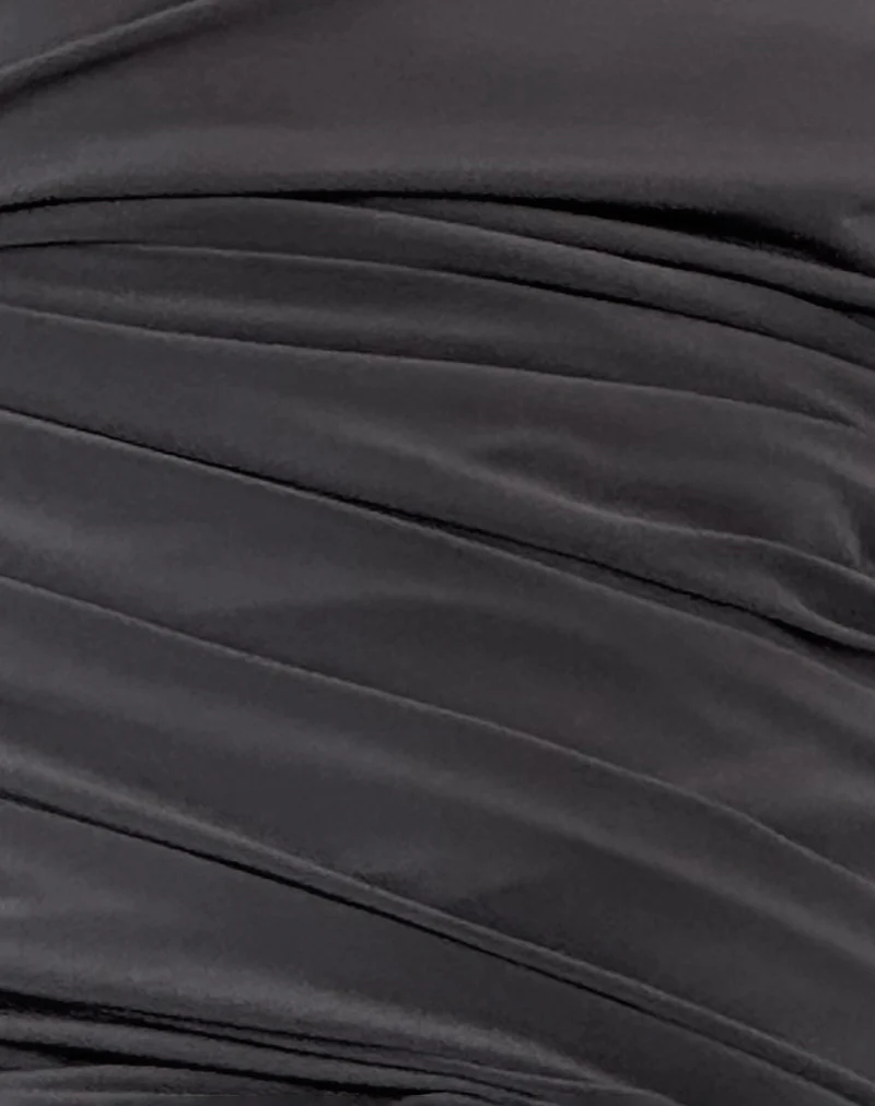 Zera Asymmetric Ruched Top in Grey - Image 7