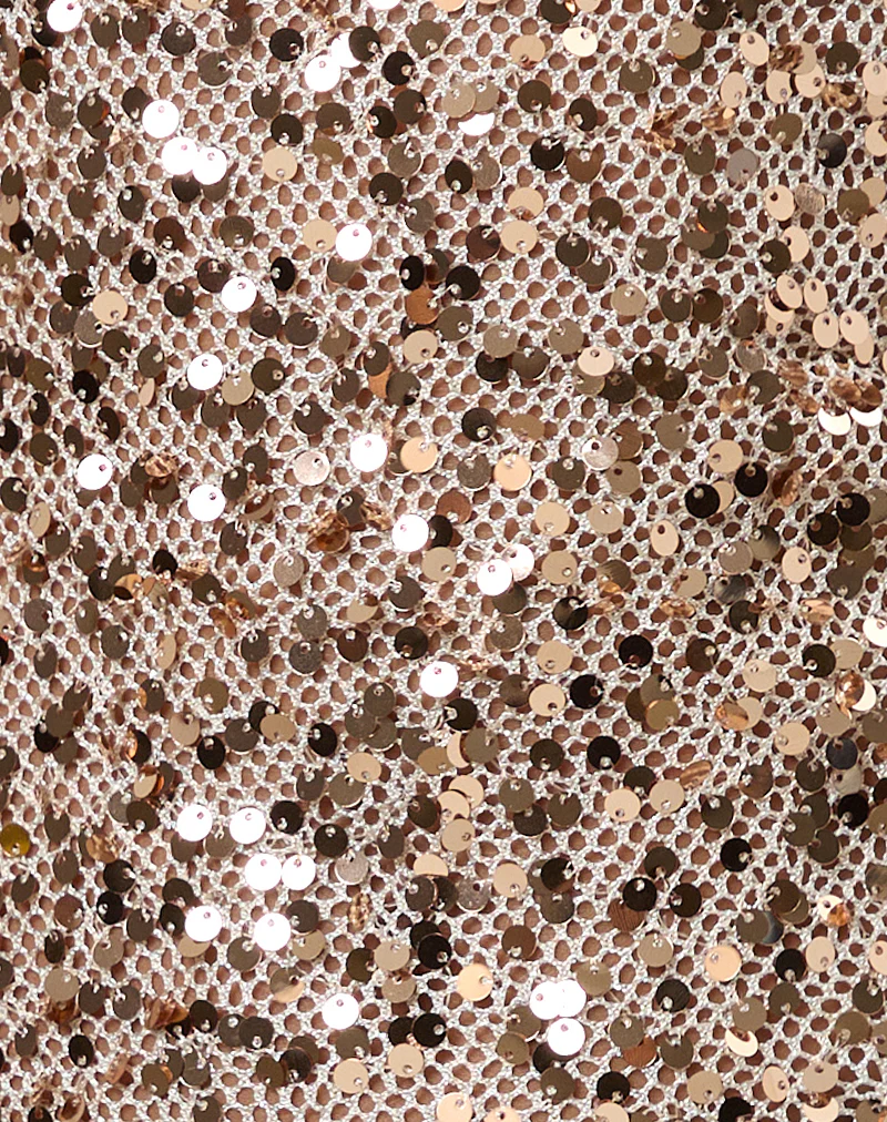 Zeyana Unlined Mini Dress in Sequin Gold - Image 6