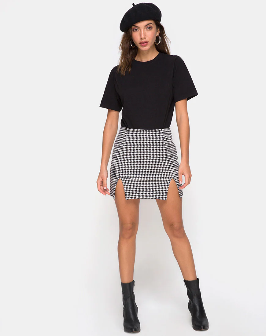 Zida Mini Skirt in Small Dogtooth - Image 3