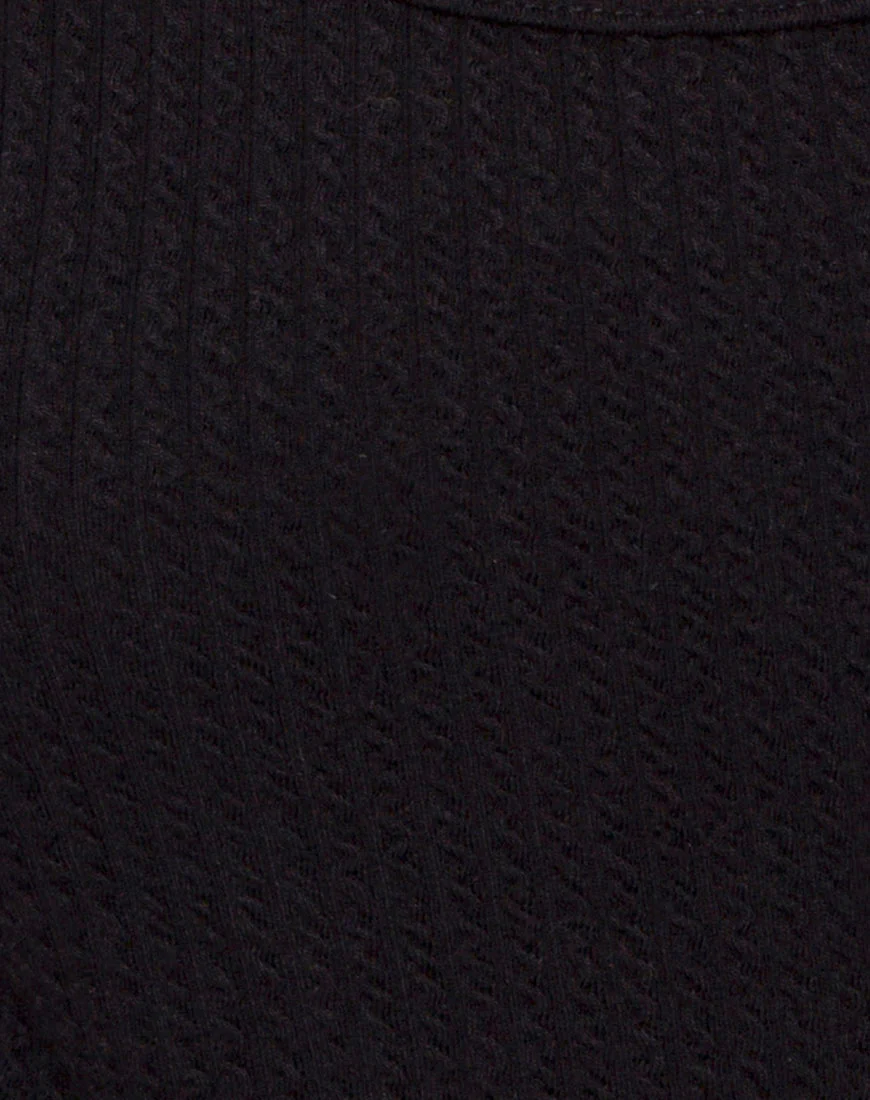 Ziga Cutout Bodice in Rib Black - Image 5