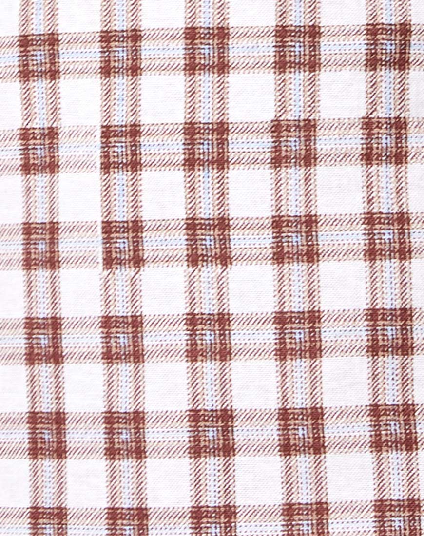 Zila Mini Skirt in Checkmate Brown - Image 7