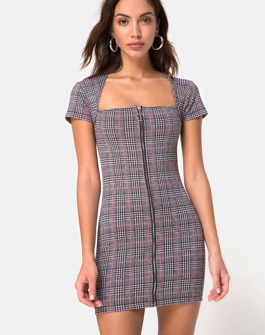 Zileah Shift Dress in Charles Check Blush - Image 2
