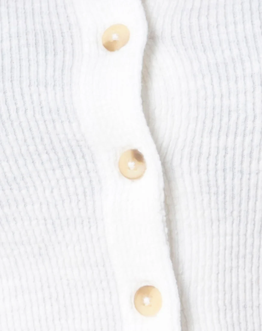 Zilena Bodycon Dress in Rib Ivory - Image 6