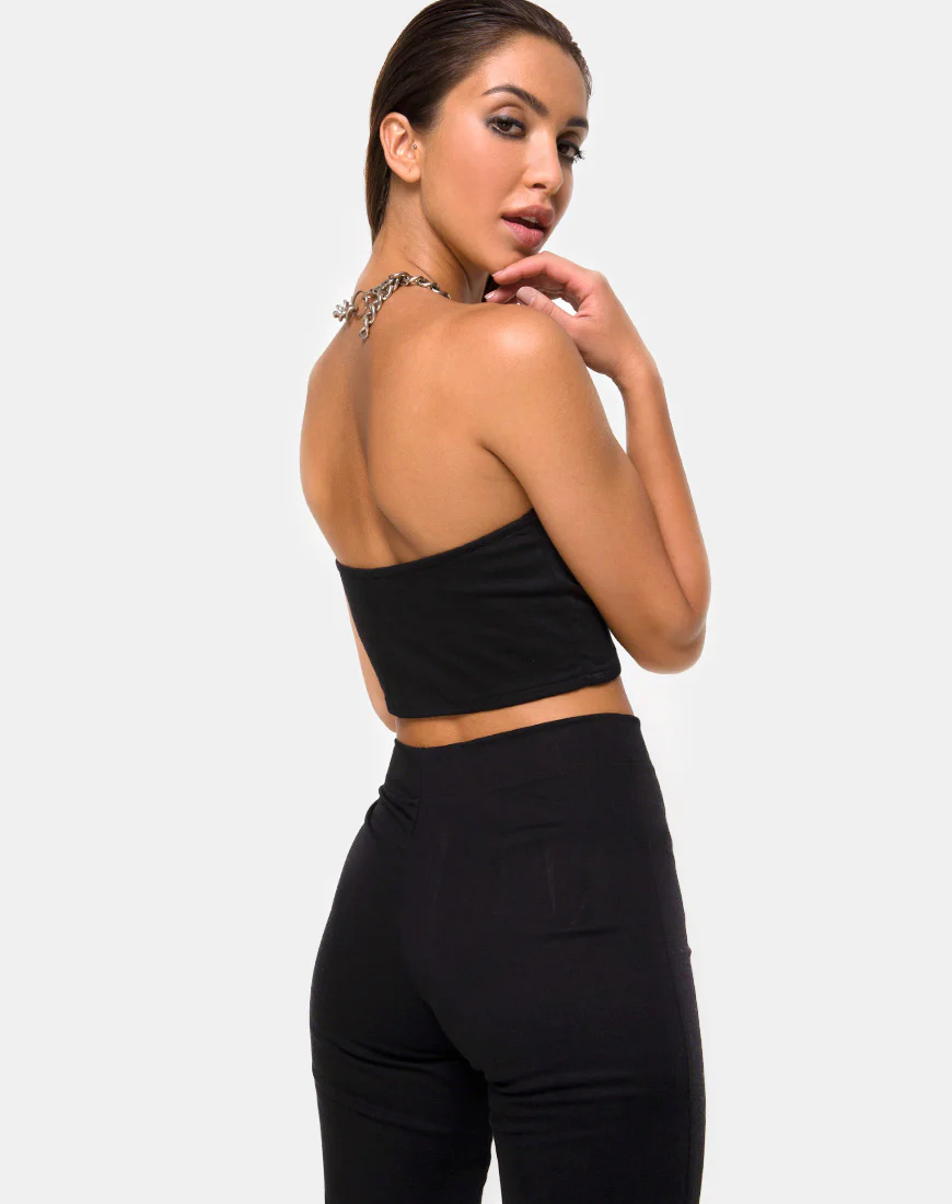 Zipshi Crop Top in Black - Image 2