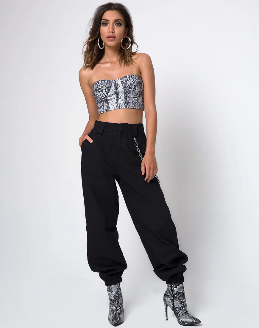 Zipshi Crop Top in Snake - Image 4