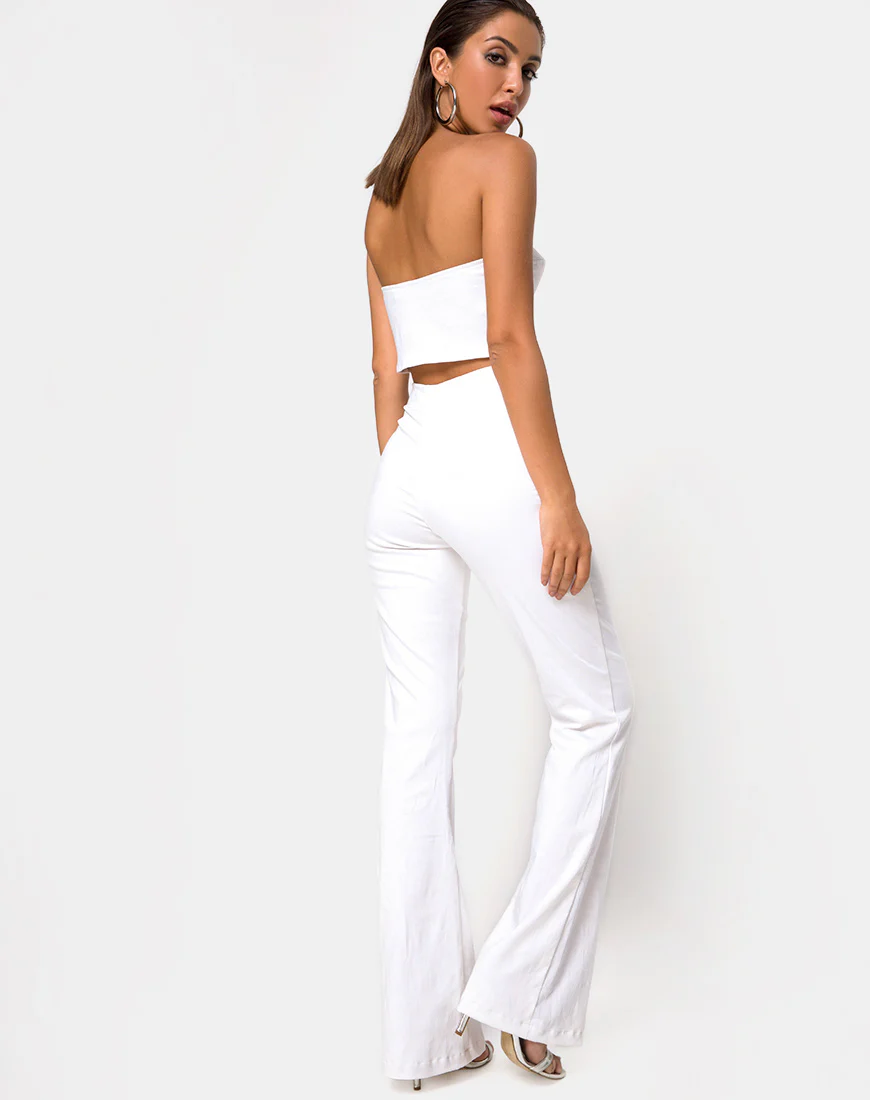 Zipshi Crop Top in White - Image 4