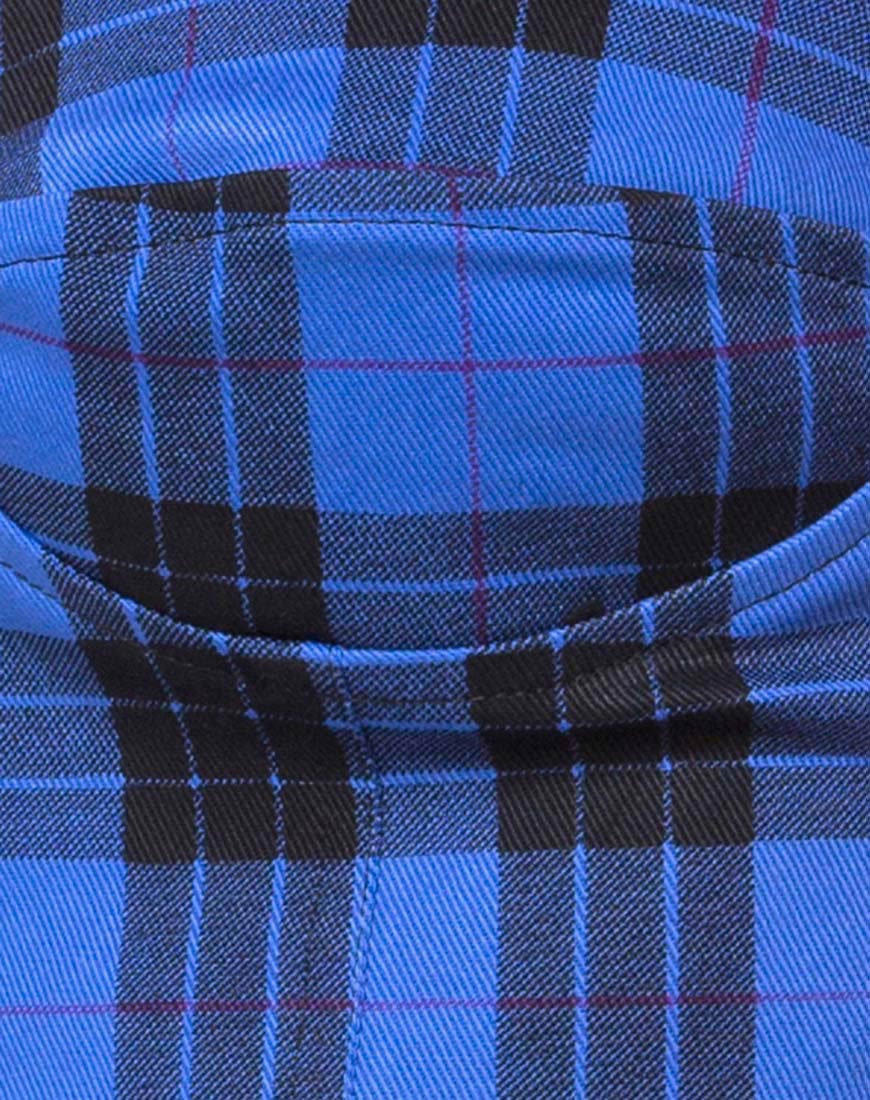 Zipshi Cropped Top in Tartan Blue - Image 5