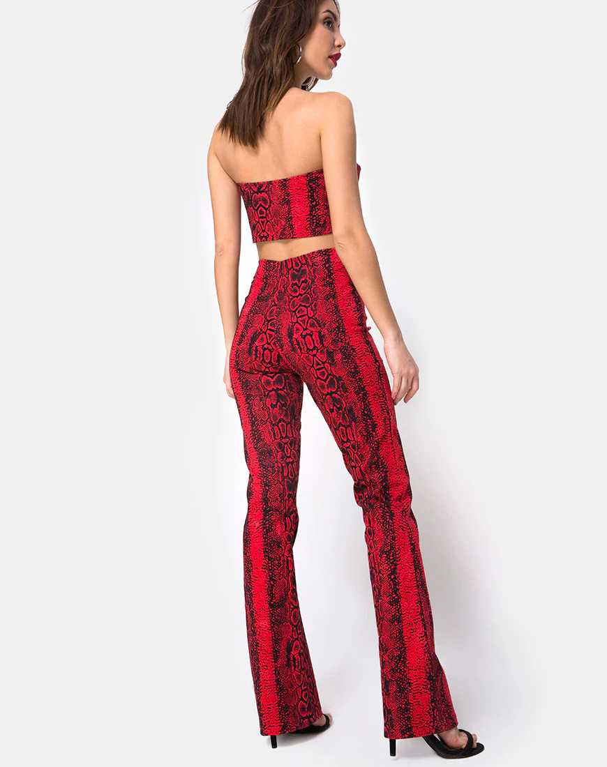 Zolia Trouser in Snake Red - Image 2