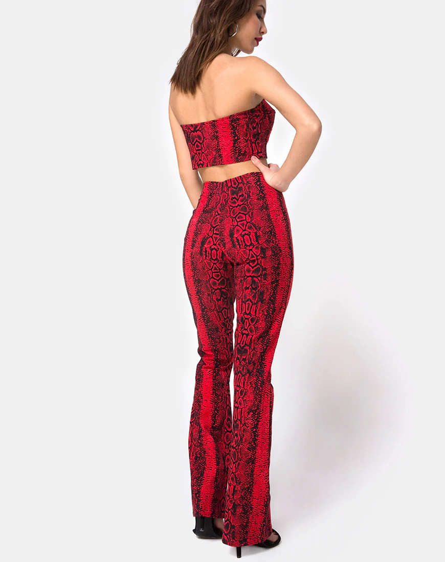 Zolia Trouser in Snake Red - Image 4