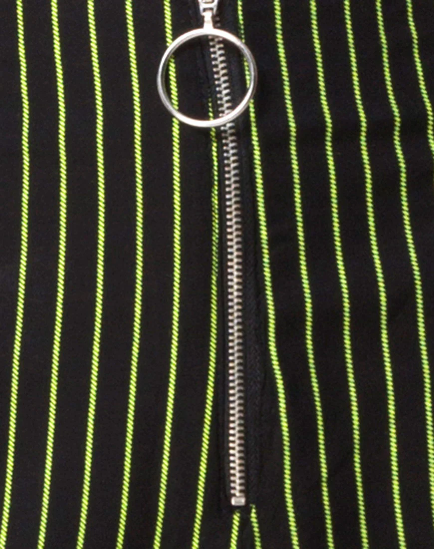 Zolipa Wide Leg Trouser in Neon Pinstripe - Image 5