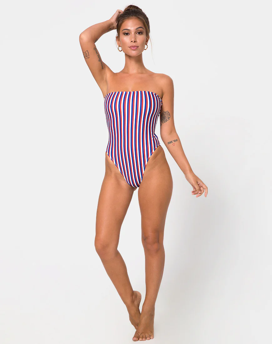 Zolly Cutout Swimsuit in Triple Stripe - Image 3