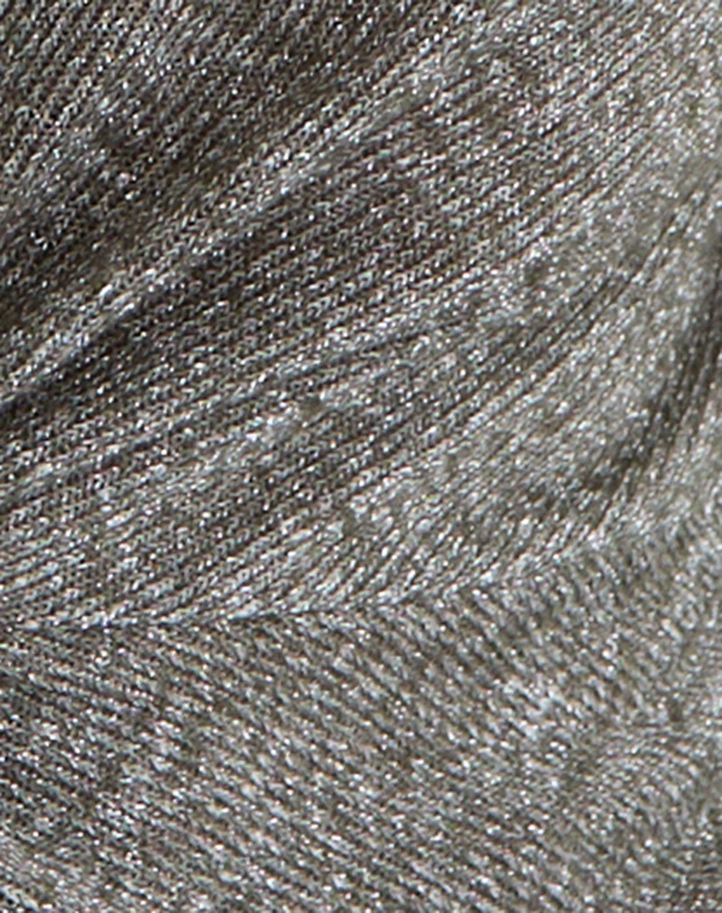 Zoril Twist Top in Glitter Knit Khaki - Image 5