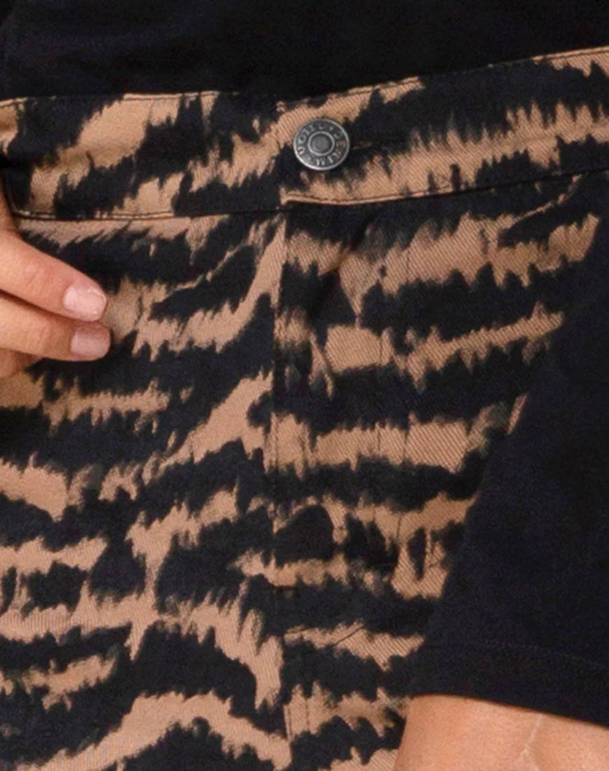 Zoven Trouser in Animal Drip Brown - Image 5