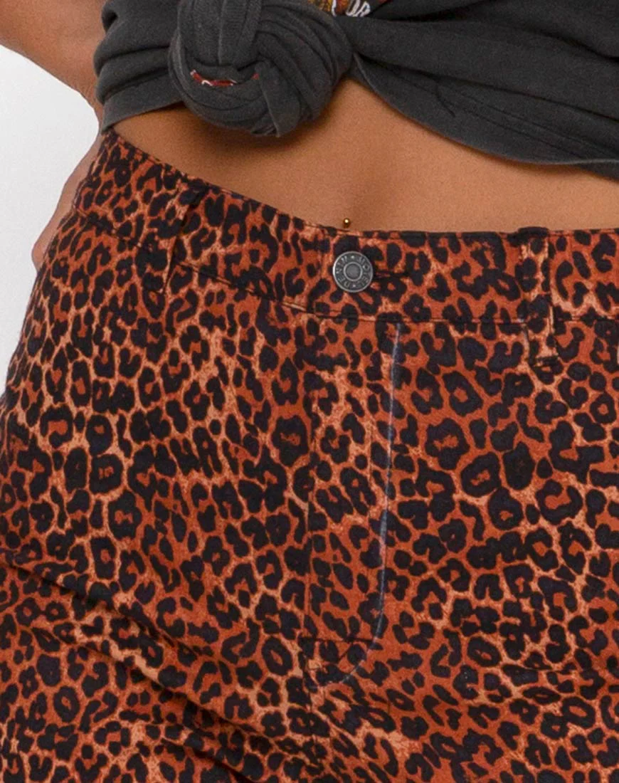 Zoven Trouser in Ditsy Leopard Orange - Image 5