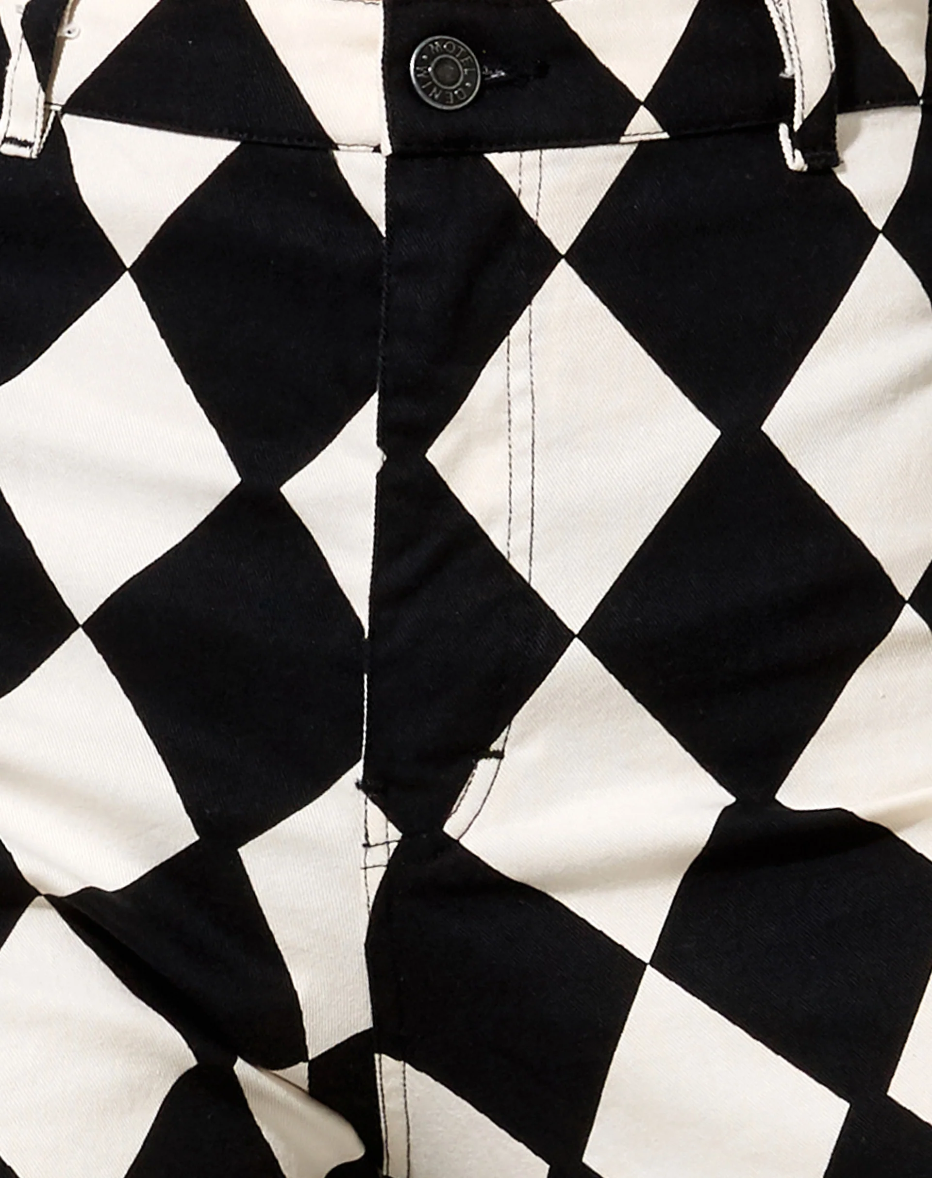Zoven Flare Trouser in Harlequin Black and White - Image 5