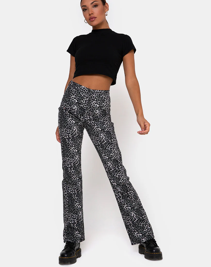 Zoven Trousers in Rar Leopard Grey - Image 3
