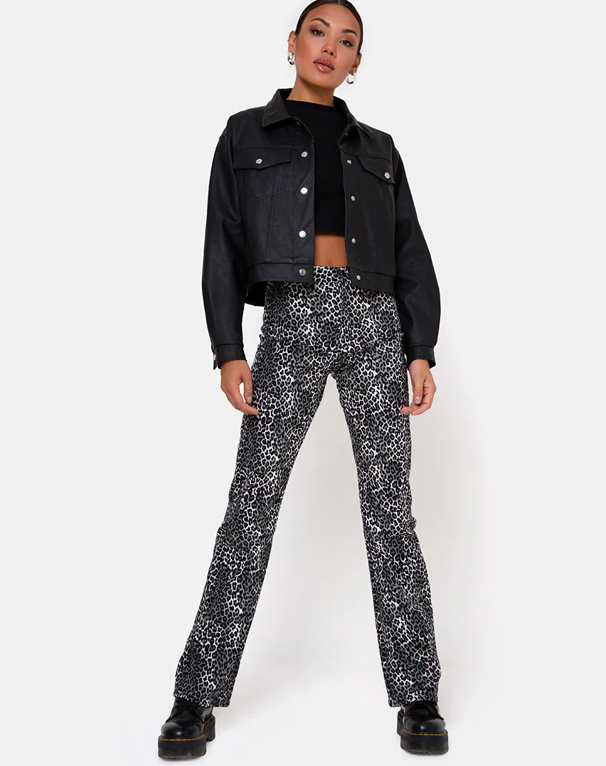 Zoven Trousers in Rar Leopard Grey - Image 5
