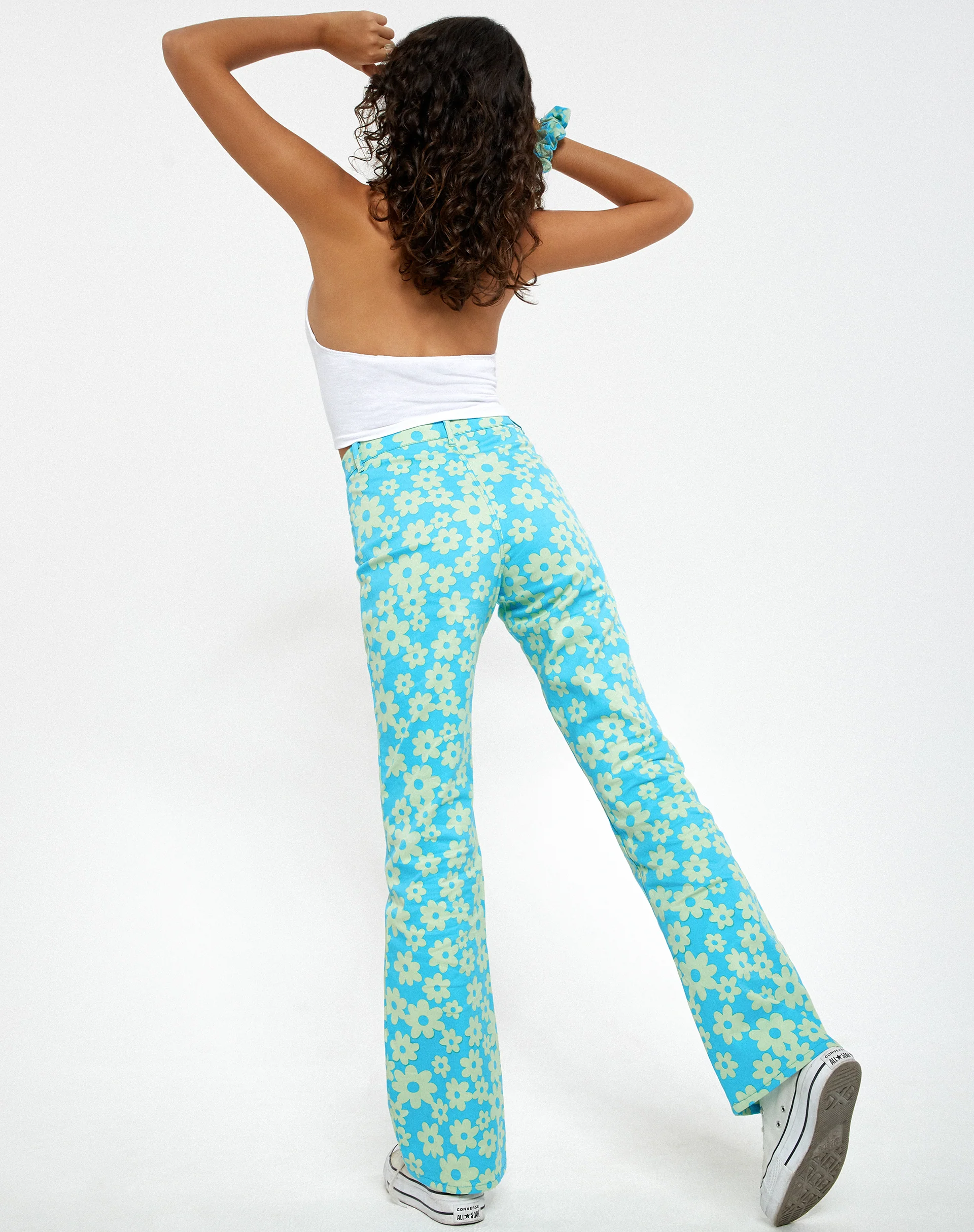 Zoven Flare Trouser in Retro Daisy Blue - Image 5