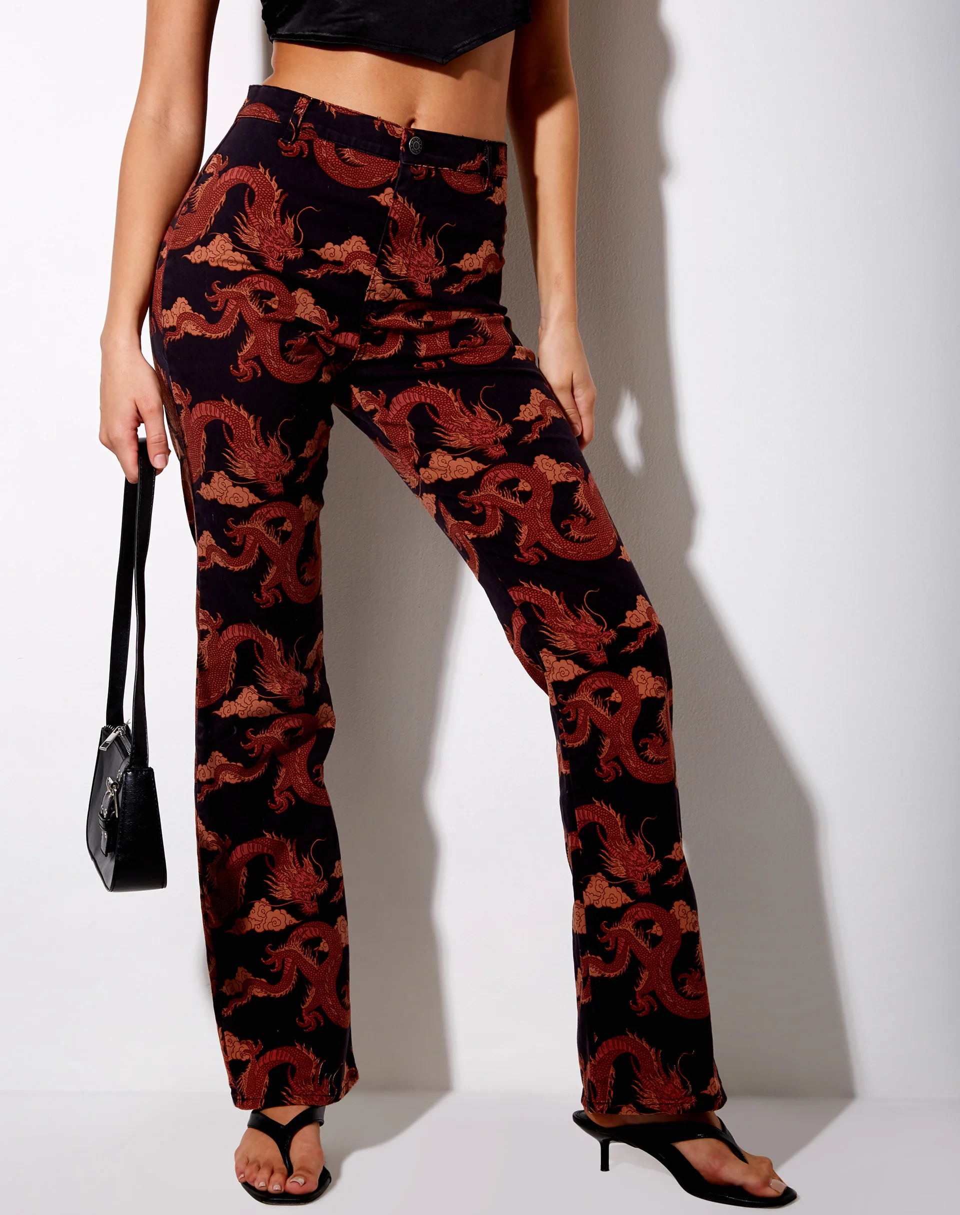 Zoven Flare Trouser in Tonal Dragon Orange - Image 4