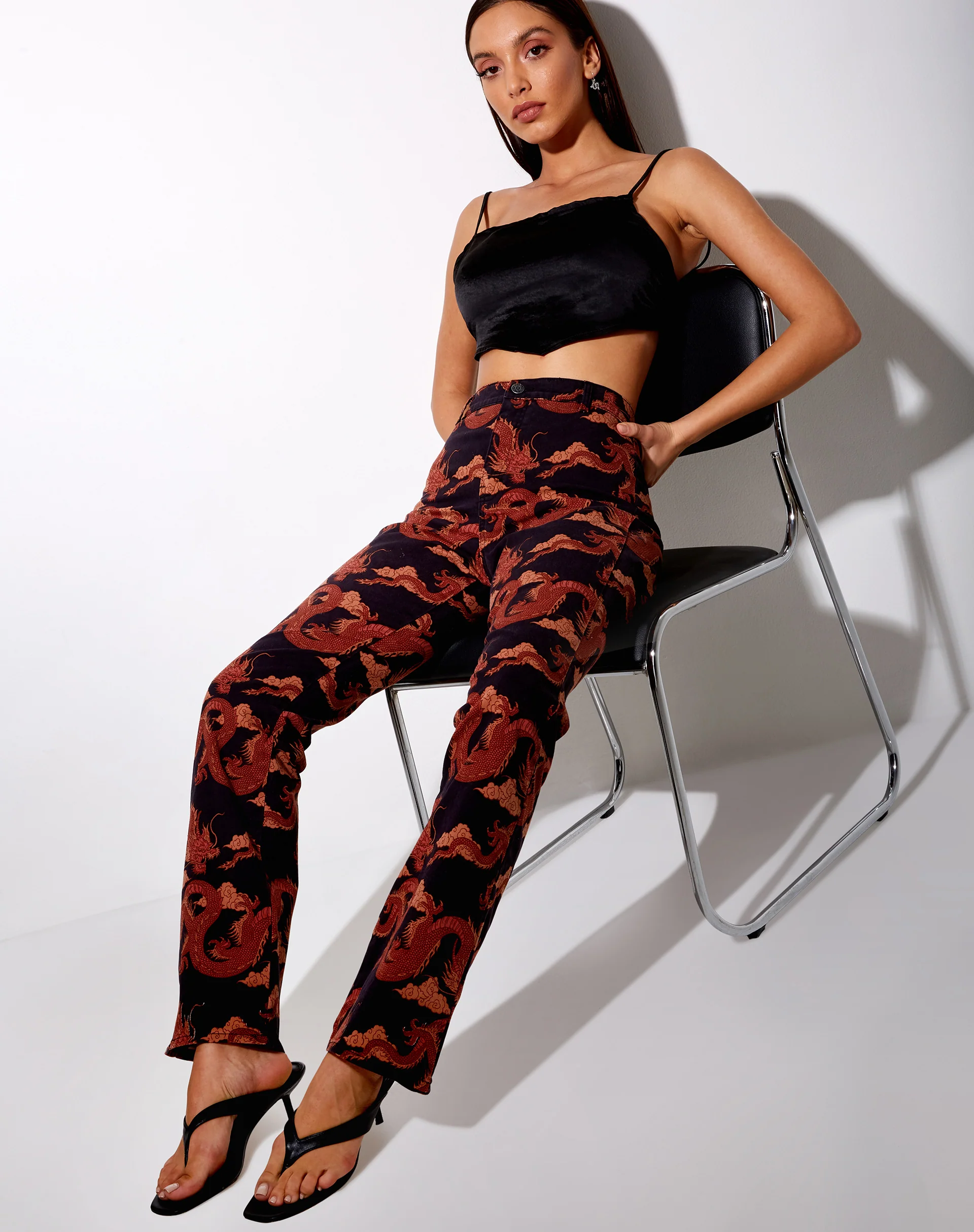 Zoven Flare Trouser in Tonal Dragon Orange - Image 5