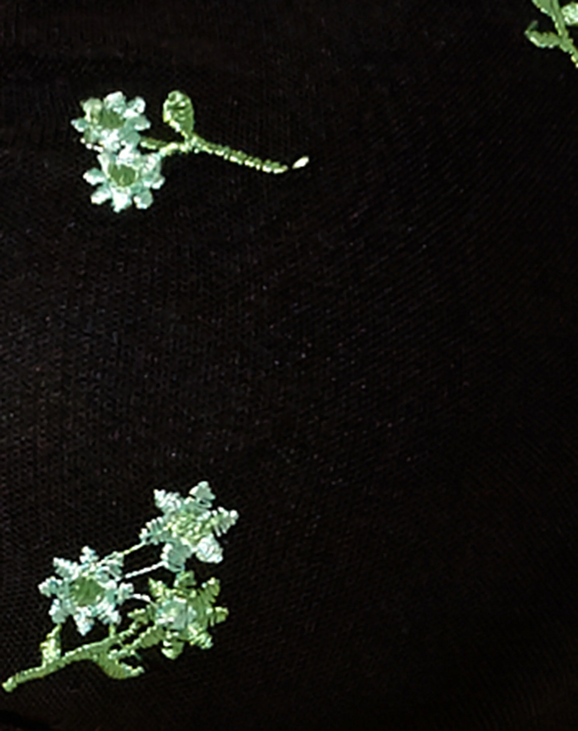 Zule Crop Top in Black Daisy Lime Embro - Image 6